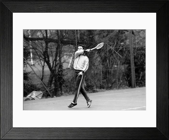 Framed Print : Brian Clough Nottingham Forest manager playing tennis. January 1975 75-00170-006