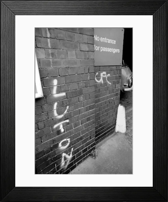 Framed Print : Football Graffiti. February 1975 75-01054-002