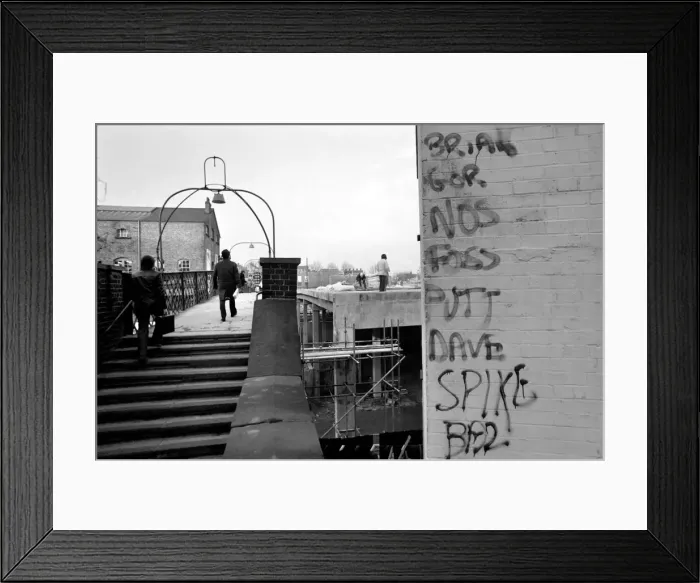 Framed Print : Football Graffiti. February 1975 75-01054