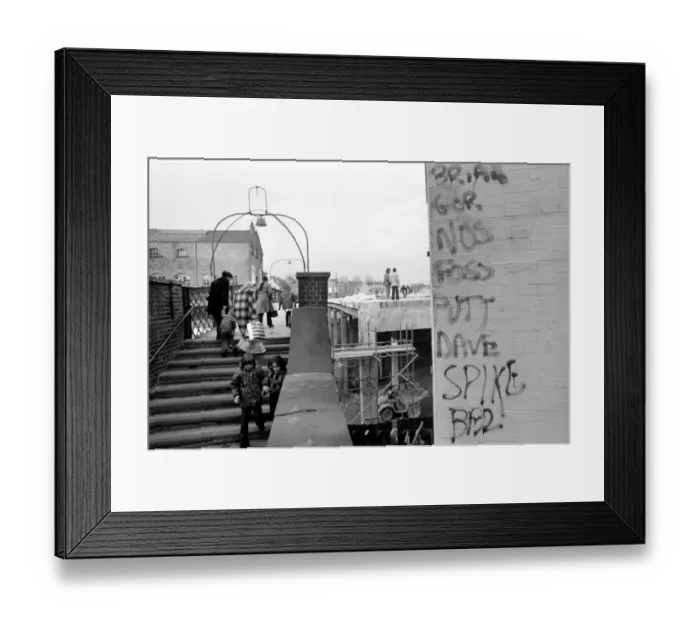 Framed Print : Football Graffiti. February 1975 75-01054-004