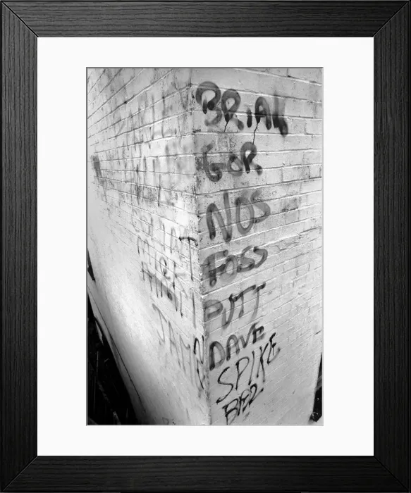 Framed Print : Football Graffiti. February 1975 75-01054-003 Framed Print : Football Graffiti. February 1975 75-01054-003