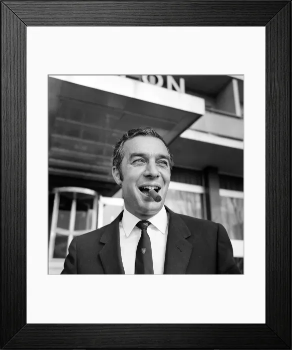 Framed Print : Manager of Wolverhampton Wanderers Ronnie Allen at his penthouse apartment in an area Framed Print : Manager of Wolverhampton Wanderers Ronnie Allen at his penthouse apartment in an area
