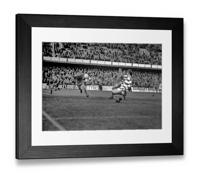Framed Print : Sport: Football: Q. P. R. v. Portsmouth. No. 9 of Q. P. R. on right of picture, scoring Q. P. R Framed Print : Sport: Football: Q. P. R. v. Portsmouth. No. 9 of Q. P. R. on right of picture, scoring Q. P. R
