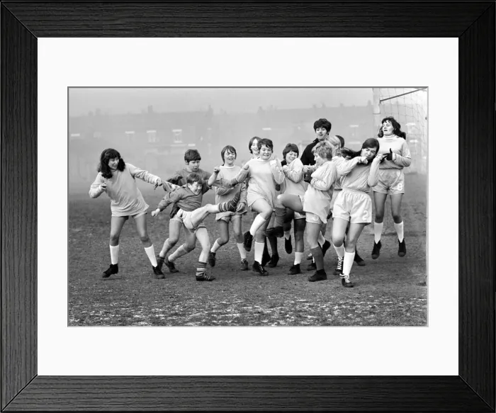 Framed Print : The football game was between Walkden Ladies and Blenhein Albion a boys team from Bolton Framed Print : The football game was between Walkden Ladies and Blenhein Albion a boys team from Bolton