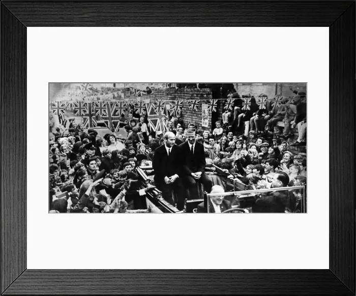 Framed Print : Bobby and Jackie Charlton farewell Parade. April 1973 April 1973 P012423 Framed Print : Bobby and Jackie Charlton farewell Parade. April 1973 April 1973 P012423