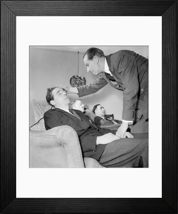 Framed Print : The hypnotic suggestion to win the football game. Six members of the Edgeware Town Framed Print : The hypnotic suggestion to win the football game. Six members of the Edgeware Town