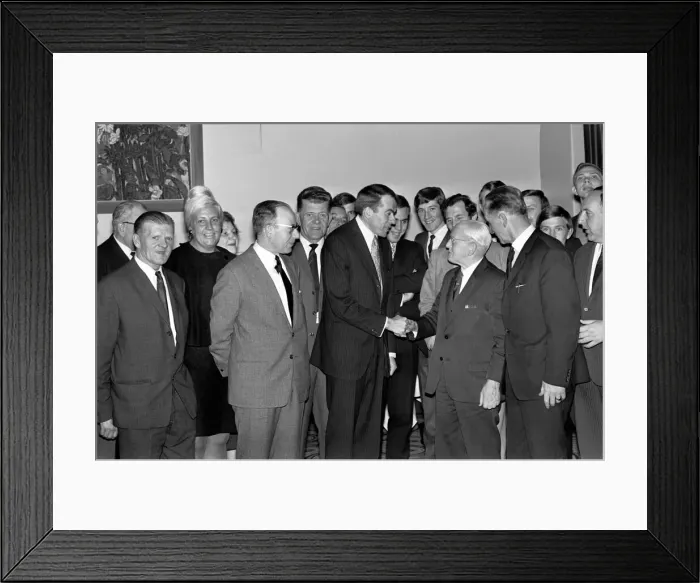 Framed Print : The Chairman of Manchester City FC Mr A. V. Alexandra greeting the President (Quisenaerts Framed Print : The Chairman of Manchester City FC Mr A. V. Alexandra greeting the President (Quisenaerts