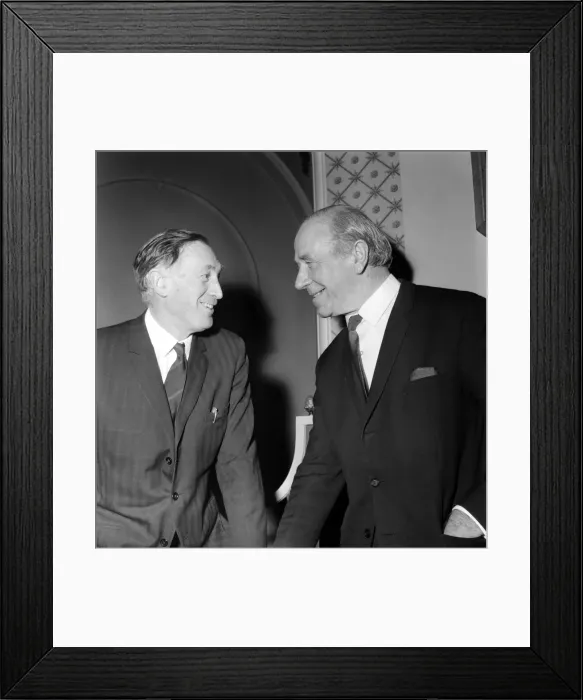 Framed Print : The two great Manchester football managers came face to face on the eve of the second leg