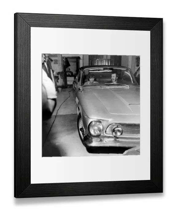 Framed Print : Manchester United star forward, George Best picture with his latest car, an Iso Rivolta Framed Print : Manchester United star forward, George Best picture with his latest car, an Iso Rivolta