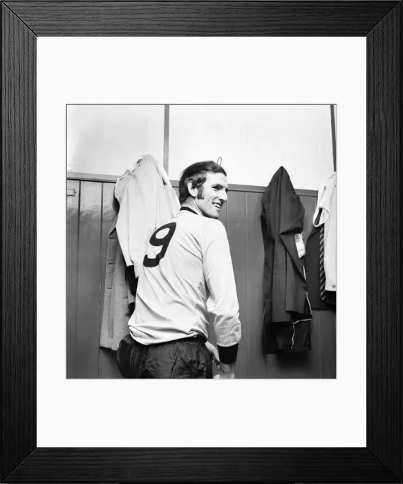 Framed Print : Wolverhampton Wanderers footballer Derek Dougan pictured in dressing room Framed Print : Wolverhampton Wanderers footballer Derek Dougan pictured in dressing room