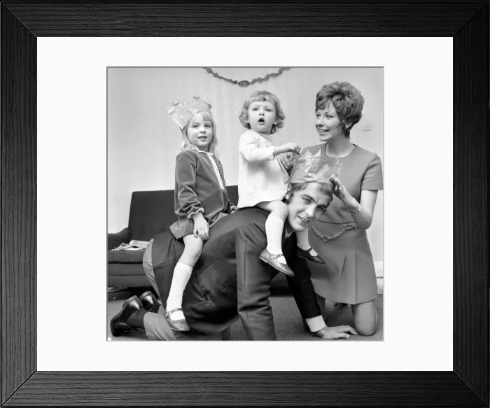 Framed Print : Sport: Football: Ron Davies Southampton centre forward, celebrates Christmas early Framed Print : Sport: Football: Ron Davies Southampton centre forward, celebrates Christmas early