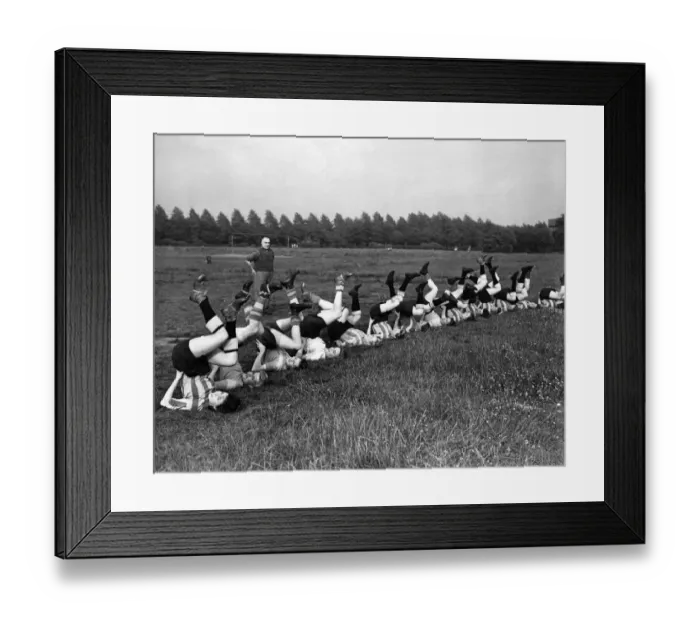 Framed Print : The girls are loosening up for the new season. They are members of the Fairey Aircraft