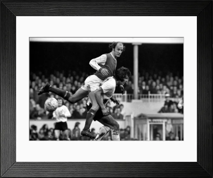Framed Print : Football: Arsenal F. C. (2) vs. Liverpool F. C. (0). Ball of Arsenal tackles Keegan of