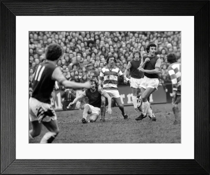 Framed Print : F. A. Cup: West Ham (2) vs. Queens Park Ranger (1). February 1975 75-00908-043 Framed Print : F. A. Cup: West Ham (2) vs. Queens Park Ranger (1). February 1975 75-00908-043