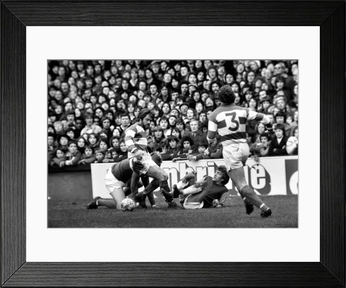 Framed Print : F. A. Cup: West Ham (2) vs. Queens Park Ranger (1). February 1975 75-00908-039 Framed Print : F. A. Cup: West Ham (2) vs. Queens Park Ranger (1). February 1975 75-00908-039