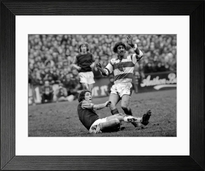 Framed Print : F. A. Cup: West Ham (2) vs. Queens Park Ranger (1). February 1975 75-00908-044 Framed Print : F. A. Cup: West Ham (2) vs. Queens Park Ranger (1). February 1975 75-00908-044