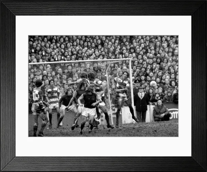 Framed Print : F. A. Cup: West Ham (2) vs. Queens Park Ranger (1). February 1975 75-00908-024 Framed Print : F. A. Cup: West Ham (2) vs. Queens Park Ranger (1). February 1975 75-00908-024