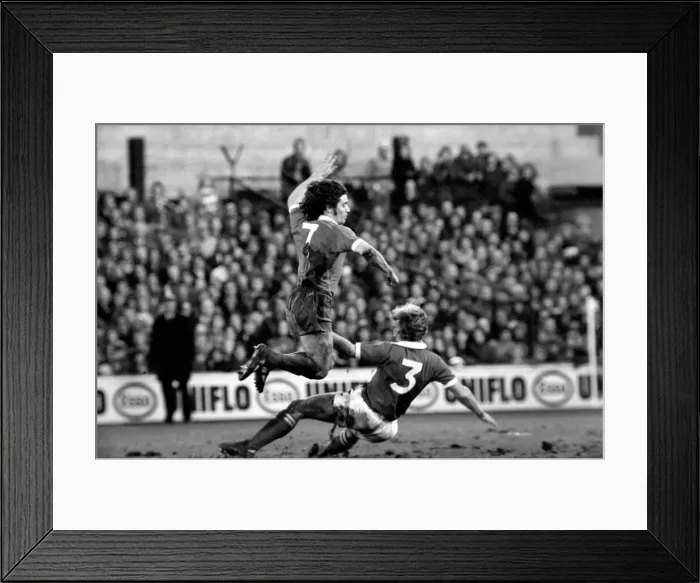 Framed Print : Football: F. A. Cup. Ipswich F. C. v. Liverpool F. C. Mills (3) sends Keegan (7 Framed Print : Football: F. A. Cup. Ipswich F. C. v. Liverpool F. C. Mills (3) sends Keegan (7