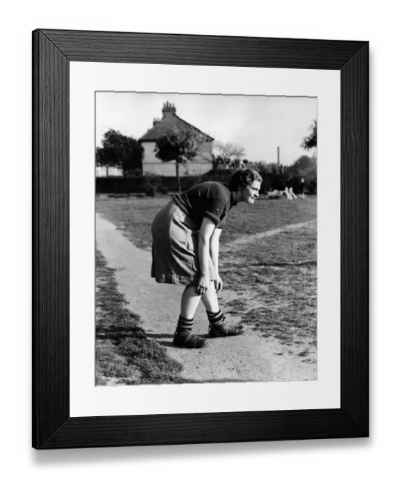 Framed Print : All ready to take a plunge if neccessary as the play gets nearer to her goal