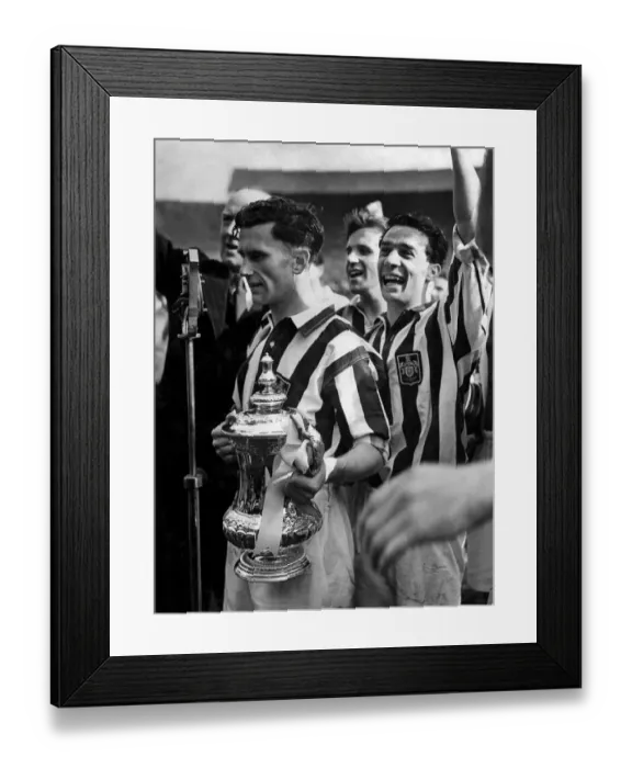 Framed Print : Millard, The West Bromwich Captain Holding Cup after presentation
