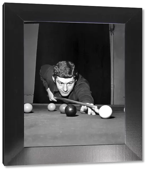 Brian Kidd of Manchester United at Blackley Golf Club playing snooker December 1969