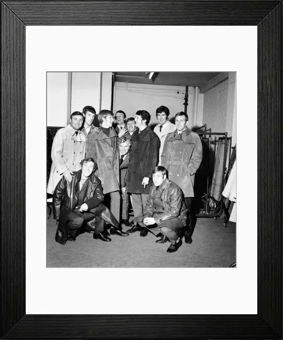 Framed Print : Bobby Moore and the Manchester City players seen here for a tour of the Moore Framed Print : Bobby Moore and the Manchester City players seen here for a tour of the Moore