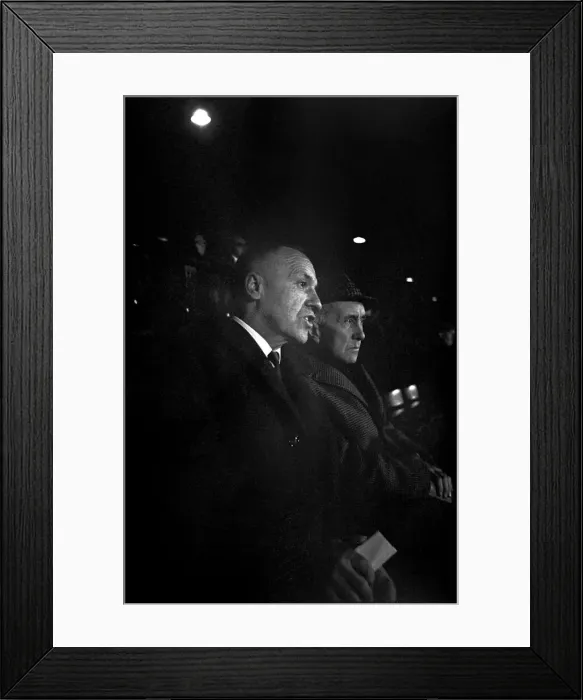 Framed Print : Sport: Football: Liverpool Manager, Bill Shankly watching a reserve game at Anfield Framed Print : Sport: Football: Liverpool Manager, Bill Shankly watching a reserve game at Anfield