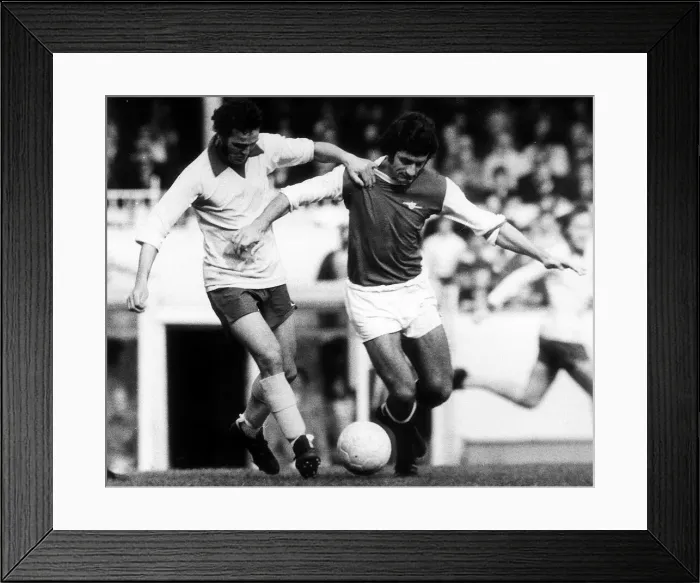 Framed Print : Terry Paine Sept 1972 of Southampton and Frank McLintock of Arsenal Arsenal v Framed Print : Terry Paine Sept 1972 of Southampton and Frank McLintock of Arsenal Arsenal v