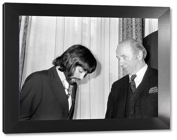 George Best and Matt Busby at the Cavendish Hotel, prior to the F. A. hearing