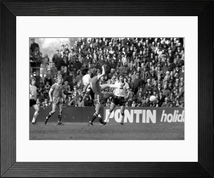 Framed Print : Division Two football Fulham v Chelsea 1976 / 77 season. Fulham won the match three one Framed Print : Division Two football Fulham v Chelsea 1976 / 77 season. Fulham won the match three one