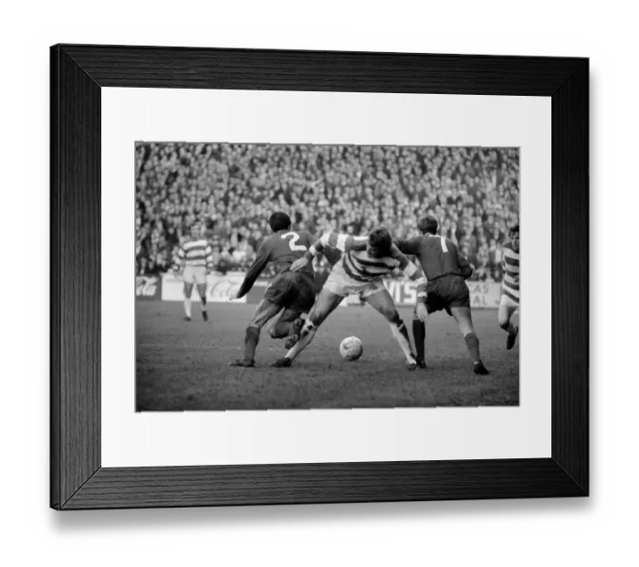 Framed Print : Rodney Marsh, No. 10 of Q. P. R. takes on two Leicester City players, Rodrigues No