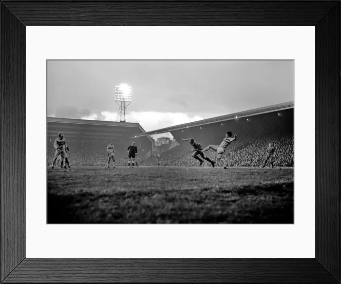 Framed Print : Liverpool v. West Ham. Action from the match. The final score was a two nil victory to Framed Print : Liverpool v. West Ham. Action from the match. The final score was a two nil victory to