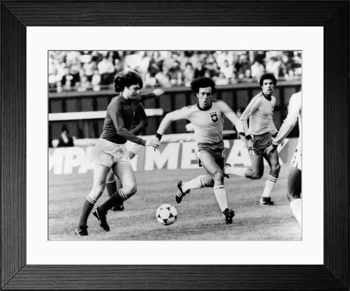 Framed Print : World Cup Third Place Play off match in Buenos Aires. Brazil 2 v Italy 1 Antognoni