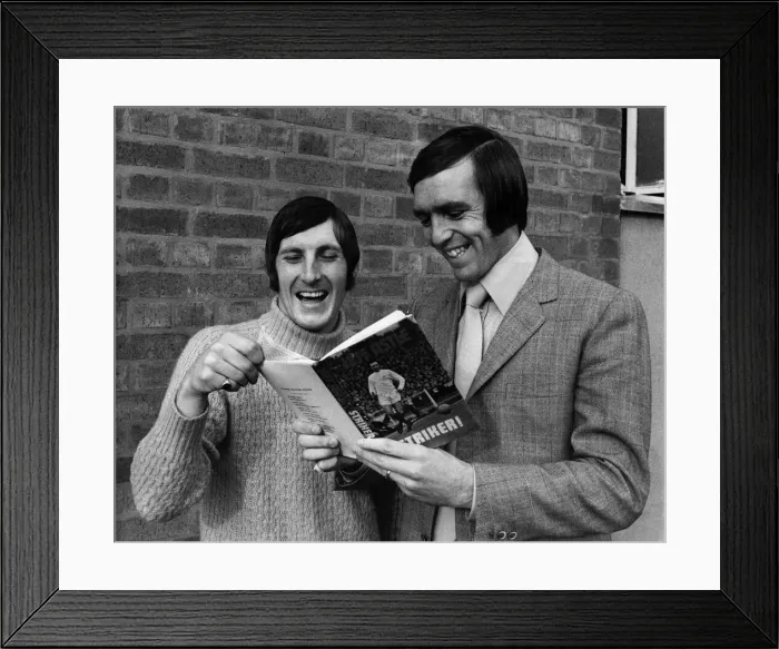 Framed Print : Jeff Astle and Tony Brown West Bromwich Albion players. Jeff Astles new book Framed Print : Jeff Astle and Tony Brown West Bromwich Albion players. Jeff Astles new book
