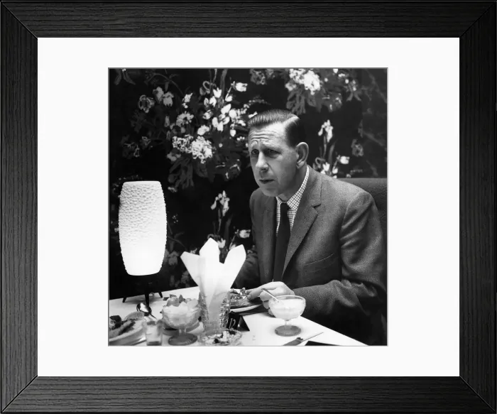 Framed Print : Football referee Ken Aston having lunch. Circa 1966 P017206 Framed Print : Football referee Ken Aston having lunch. Circa 1966 P017206