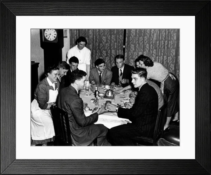 Framed Print : Pictures of Manchester United players who lodged at Mrs