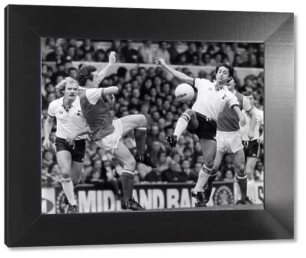 Arsenal v Tottenham 1979  /  80 Season. Liam Brady (left) with Ardiles Osvaldo Ardiles in