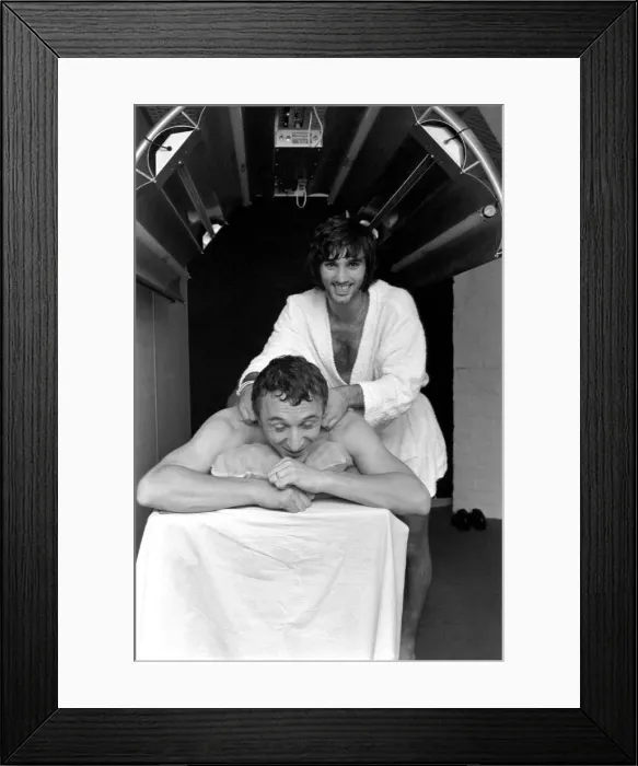 Framed Print : The odd player out when Manchester City players triped down to a Manchester sauna bath Framed Print : The odd player out when Manchester City players triped down to a Manchester sauna bath