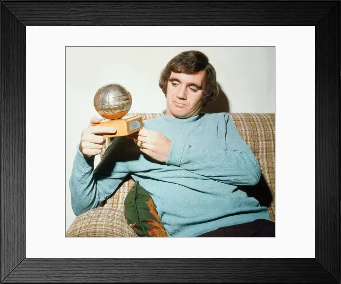 Framed Print : George Connelly with Player Of The Year trophy September 1974 Framed Print : George Connelly with Player Of The Year trophy September 1974