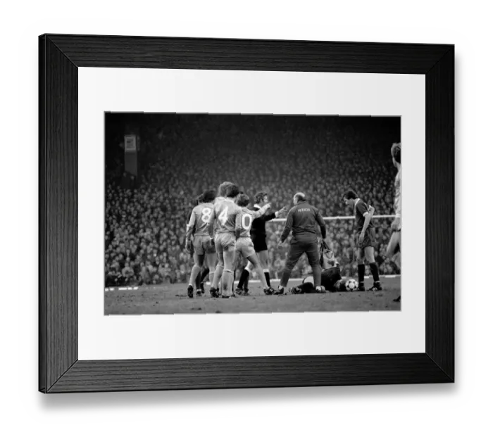 Framed Print : English League Division One match. Liverpool 1 v Manchester City 3. January 1982 MF04-42