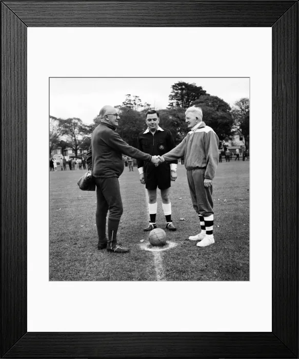 Framed Print : Sport Amateur Football: Family football match at Christchurch between Goodmans Framed Print : Sport Amateur Football: Family football match at Christchurch between Goodmans