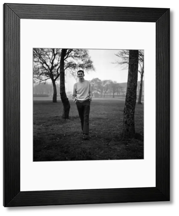 Framed Print : Sport. Football. Liverpool player Steve Peplow takes a walk through a park Framed Print : Sport. Football. Liverpool player Steve Peplow takes a walk through a park