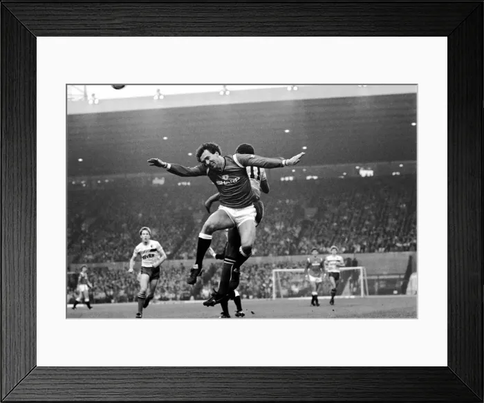 Framed Print : Division One Football 1985 / 86 Season. Manchester United v Watford, Old Trafford Framed Print : Division One Football 1985 / 86 Season. Manchester United v Watford, Old Trafford