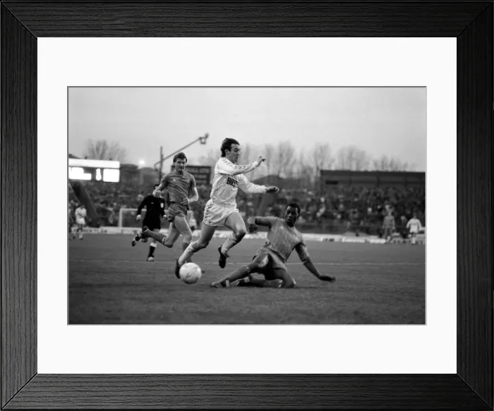 Framed Print : Division One Football 1985  /  86 Season. Chelsea v. Tottenham Hotspur, Stamford Bridge