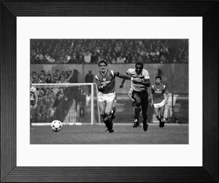 Framed Print : Division One Football 1985 / 86 Season. Manchester United v Watford, Old Trafford Framed Print : Division One Football 1985 / 86 Season. Manchester United v Watford, Old Trafford