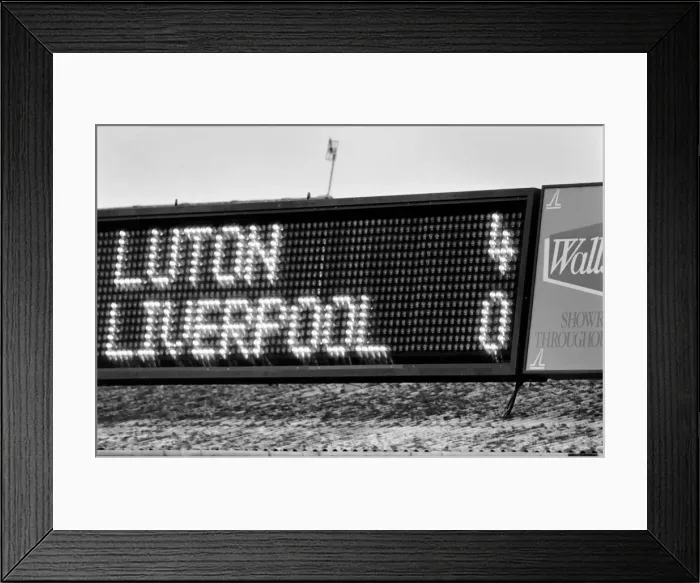 Framed Print : Luton 4 v. Liverpool 1. Division One Football. October 1986 LF20-16-059