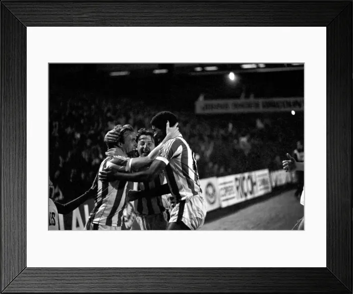 Framed Print : English League Division One match. Stoke City 2 v Tottenham Hotspur 0 Stoke