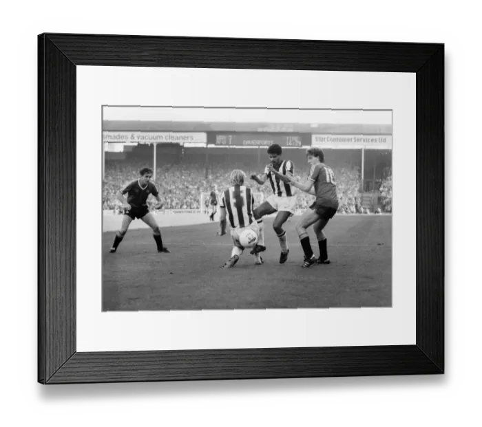 Framed Print : English League Division One match. West Bromich Albion 3 v Manchester United 1