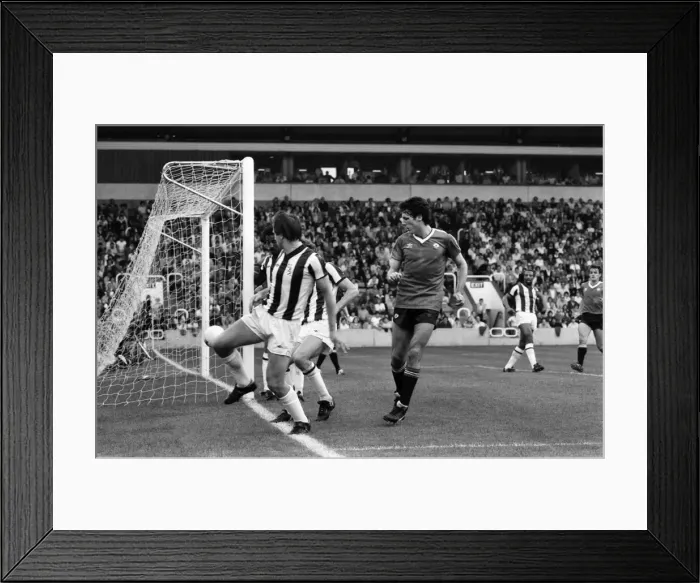 Framed Print : English League Division One match. West Bromich Albion 3 v Manchester United 1