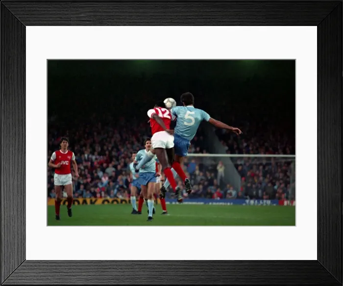 Framed Print : Division One Football 1985 / 86 Season. Arsenal v Manchester City, Highbury Framed Print : Division One Football 1985 / 86 Season. Arsenal v Manchester City, Highbury
